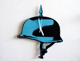 German Spike Helmet Silhouette - Wall Clock - thumbnail 1
