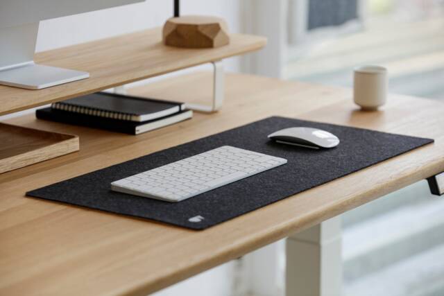 Merino Wool Felt & Cork Desk Mat Large Home Office Pad - image 1