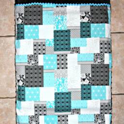 Black, Turquoise & Gray Nap Mat Cover, Blanket, Pillow Case - thumbnail 2