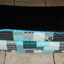 Black, Turquoise & Gray Nap Mat Cover, Blanket, Pillow Case - thumbnail 4