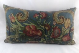 Floral Linen Lumbar Cushion Cover, Velvet Back By Sheila Coombes Design