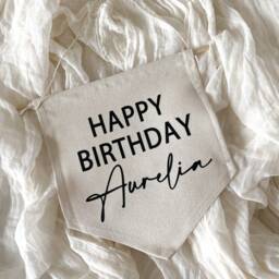 Happy Birthday Banner Flag, Personalised Birthday Decor, Wall Decor - thumbnail 3