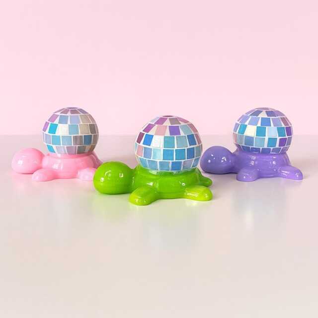 Iridescent Turtle Disco Ball Handmade Resin Sculpture, Custom Color - image 1