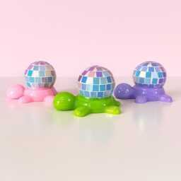 Iridescent Turtle Disco Ball Handmade Resin Sculpture, Custom Color - thumbnail 1