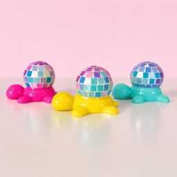 Iridescent Turtle Disco Ball Handmade Resin Sculpture, Custom Color - thumbnail 1