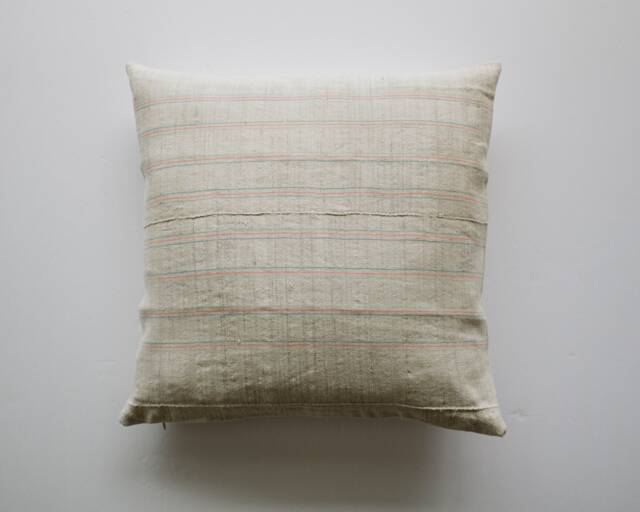 Natural Striped Hmong Pillow Cover With Neon Stripes 18 - image 1