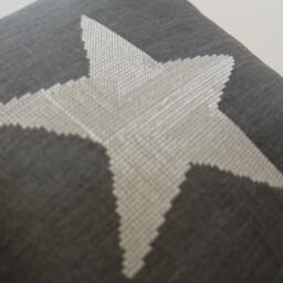 Linen Cushion Cover Embroidered Star Pillow, 16x16 Inch - thumbnail 2