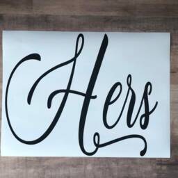 His & Hers Wall Decal Set/Bedroom Decal/Bathroom Decals/Door Decor/Custom Living Room/Anniversaty Gift/Couples Gift - thumbnail 3