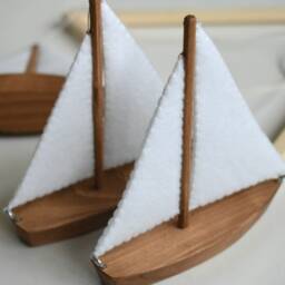 Sailing Boat Baby Mobile Handmade Ocean Nursery Decor, Shower Gift - thumbnail 4