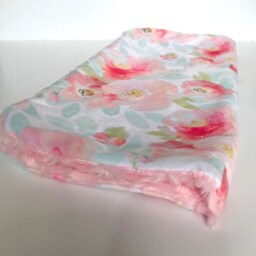 Floral Lovey, Security Blanket, New Mom, Newborn Gift, Baby Girl Nursery, Room, Gift, Pink Flower Blanket - thumbnail 3