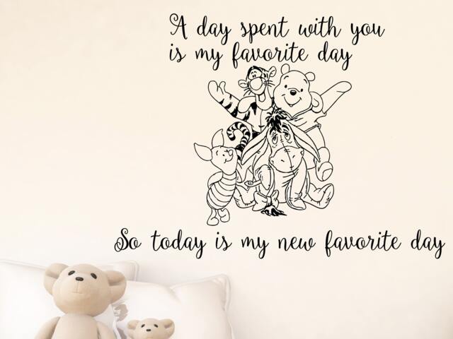 Wall Decal Quote - Nursery Decals Vinyl Sticker Art Home Decor Winnie The Pooh & Friends Ms324 - image 1