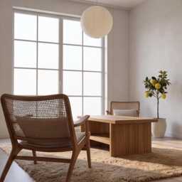 Oak Coffee Table - Solid Wood Minimalist Living Room Furniture Table Minimal Coffee Storage Shelf - thumbnail 3