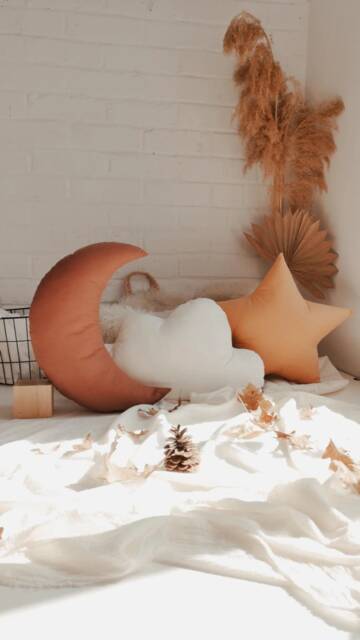 Nursery Throw Pillows - Moon, Star, Cloud, Cotton Decorative Cushions - image 1