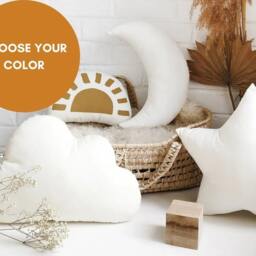 Nursery Throw Pillows - Moon, Star, Cloud, Cotton Decorative Cushions - thumbnail 2