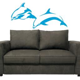 Wall Decals Ocean Sea Animals Dolphins Jumping Bathroom Interior Design Home Vinyl Decal Sticker Kids Nursery Baby Room Decor M84 - thumbnail 2