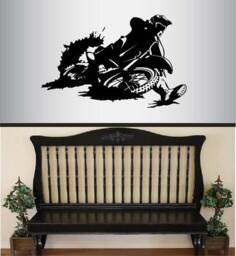 In-Style Decals Wall Vinyl Decal Home Decor Art Sticker Dirt Bike in Biker Rider Extreme Moto Sports Removable Stylish Mural Design 101 - thumbnail 1