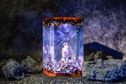 Princess & Wolf Forest Spirit Lamp, Resin Night Light, Fantasy Anime Girl Decor, Epoxy Lamp For Her, Magical Creature Scene, Table - thumbnail 1