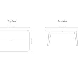 Birch Plywood Rectangle Coffee Table, Low Sofa Table - thumbnail 4
