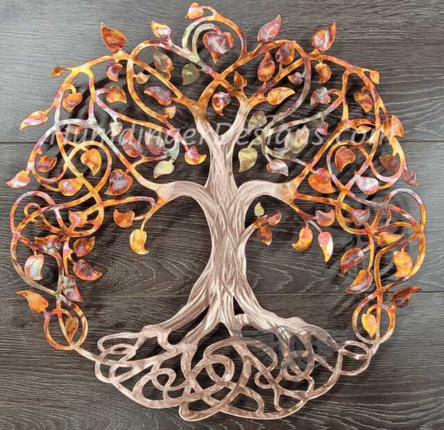 Copper Tree Of Life Wall Decor, Patina Finish, Infinity Art - 23.5x23.5 Inches - image 1