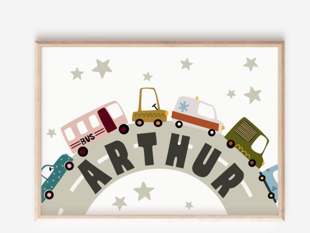 Car & Transport Personalised Print, Perfect For A Playroom, Nursery Or Bedroom - Print Only - image 1