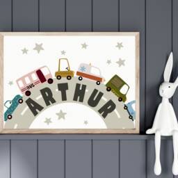 Car & Transport Personalised Print, Perfect For A Playroom, Nursery Or Bedroom - Print Only - thumbnail 3