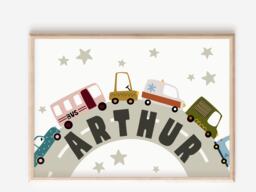 Car & Transport Personalised Print, Perfect For A Playroom, Nursery Or Bedroom - Print Only - thumbnail 1