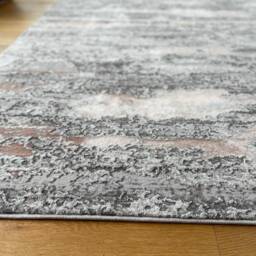 New Modern Pink Silver Grey Cream Metallic Marble Wave Design Rug Colorful Silky Soft Good Quality Floor Area Mats UK - thumbnail 2