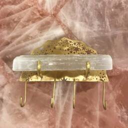 Healing Stone, White, Bright, Spiritual Crystal-Selenite-Wall Decor Key Hook - Ariana Ost - thumbnail 3