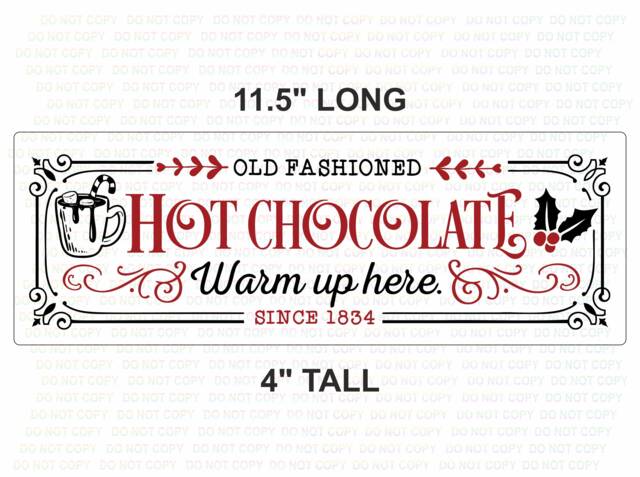 Christmas Hot Chocolate Sign, Christmas Wreath Sign, Station, Station - image 1