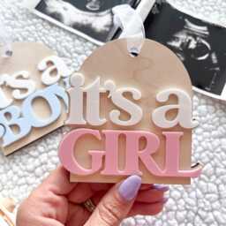 It's A Boy A Girl Christmas Ornament, Holiday Gender Reveal Pregnancy Announcement, Baby Coming Soon Ornament - thumbnail 3