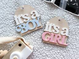It's A Boy A Girl Christmas Ornament, Holiday Gender Reveal Pregnancy Announcement, Baby Coming Soon Ornament - thumbnail 1