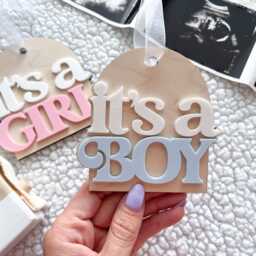 It's A Boy A Girl Christmas Ornament, Holiday Gender Reveal Pregnancy Announcement, Baby Coming Soon Ornament - thumbnail 2