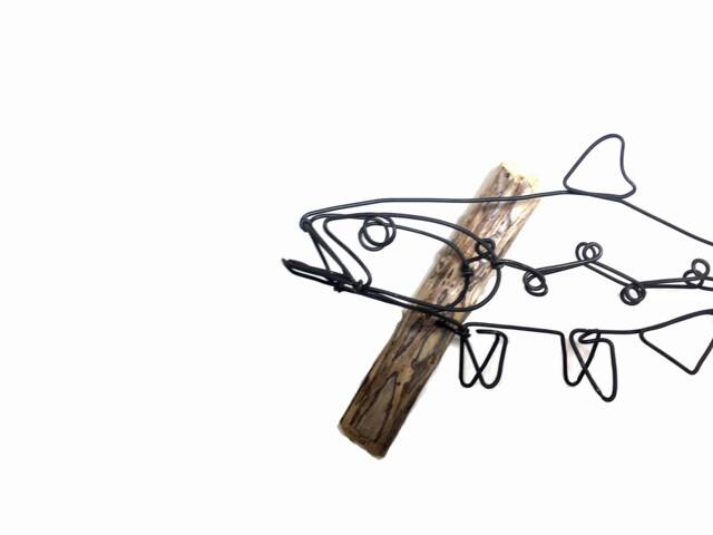 Trout Wall Art, Left-Facing Wire Sculpture, Gift For Your Fly Fisher - image 1