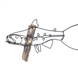 Trout Wall Art, Left-Facing Wire Sculpture, Gift For Your Fly Fisher - thumbnail 3