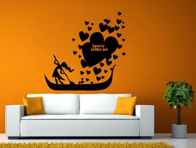 Love Hearts Boat Is in The Air Wall Or Window Sticker Decal Vinyl Fathead Mural Decor L1962 - image 1