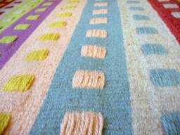 Hand Woven Wool Rug Pastel Squares. Made Area in Gentle Pastel Colors - thumbnail 1
