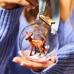 Personalised Baby Deer First Christmas Bauble