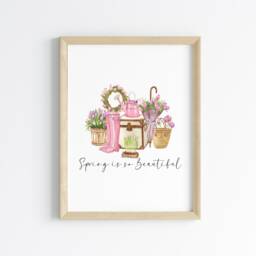 Pink Floral Spring Watercolour Home Decor Unframed Wall Art Poster Print - thumbnail 3
