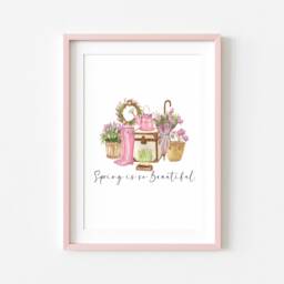 Pink Floral Spring Watercolour Home Decor Unframed Wall Art Poster Print - thumbnail 2