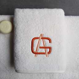 Personalized Egyptian Cotton Bathroom Towels, Custom Embroidered Luxury Heavyweight Italian Terry 665 Gsm - thumbnail 3