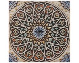 Handmade Moroccan Ceramic Wall Art Tile, Matt Blue, - 30cm/11.8 - thumbnail 1