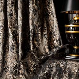 Luxury Curtain Panel - Black, Copper, Gold Drape For Living Room Custom Size Drapery - thumbnail 3