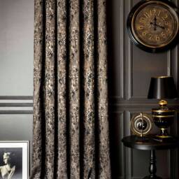 Luxury Curtain Panel - Black, Copper, Gold Drape For Living Room Custom Size Drapery - thumbnail 2