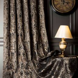 Luxury Curtain Panel - Black, Copper, Gold Drape For Living Room Custom Size Drapery - thumbnail 4