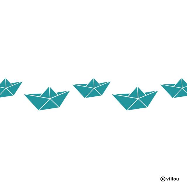 Paper Boats Wall Stickers Borders Decals Nursery Tattoos Origami Illustration Baby Room Decor Maritime Children Diy - image 1