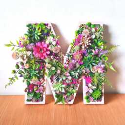 Faux Succulent Wall Letter Plant Decor Sign - Up To 12 - thumbnail 1