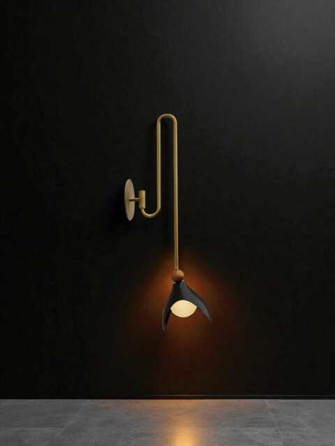 Lily Wall Sconce Italian Full Brass Sputnik Ceiling Lamp Light Fixture Swivel Lighting Black - image 1