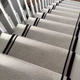 Stitched Taped Edge Stair Runner Grey Designer Berber - thumbnail 4