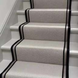 Stitched Taped Edge Stair Runner Grey Designer Berber