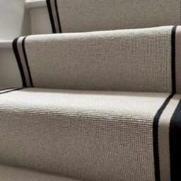 Stitched Taped Edge Stair Runner Grey Designer Berber - thumbnail 3